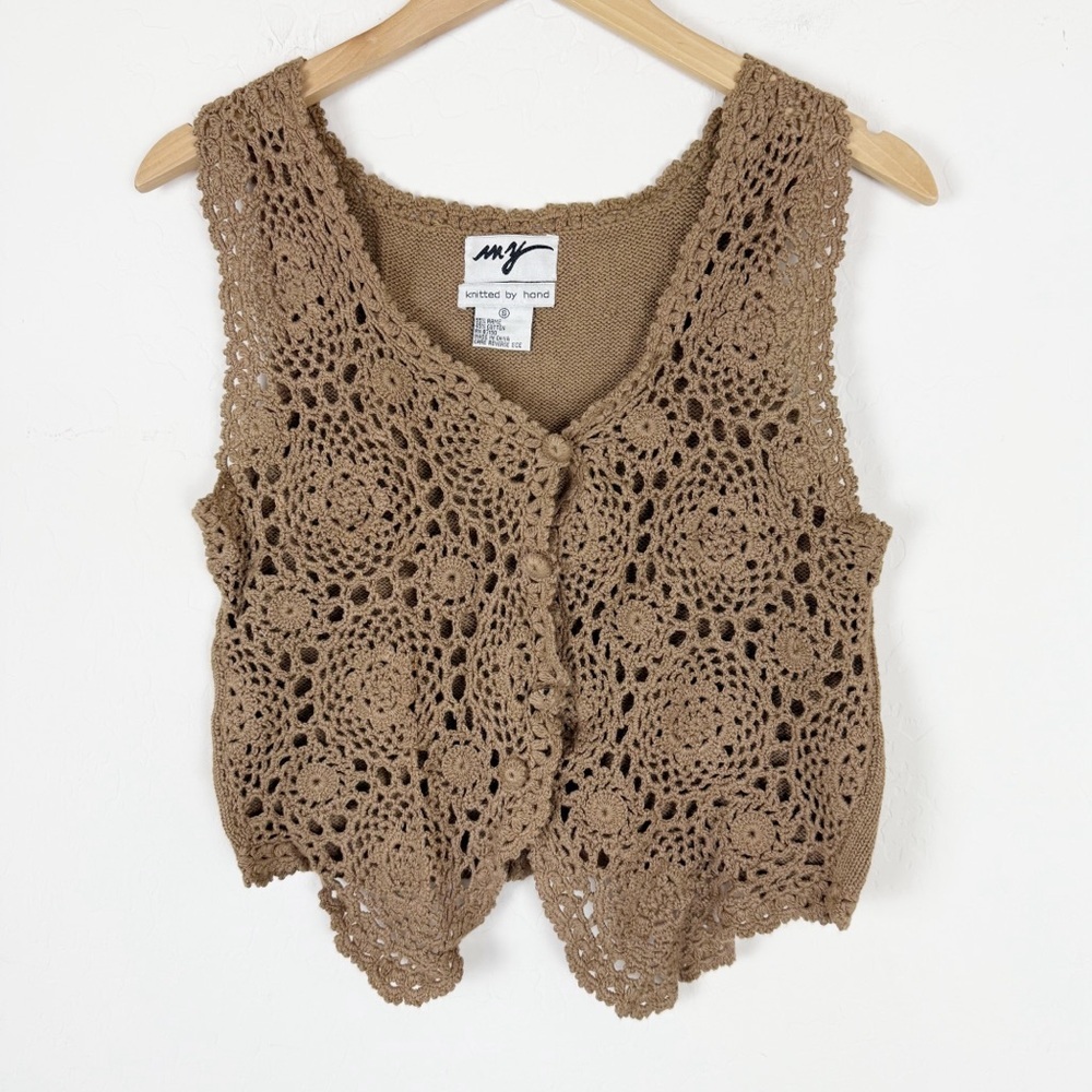 Vintage brown cottagecore knit vest